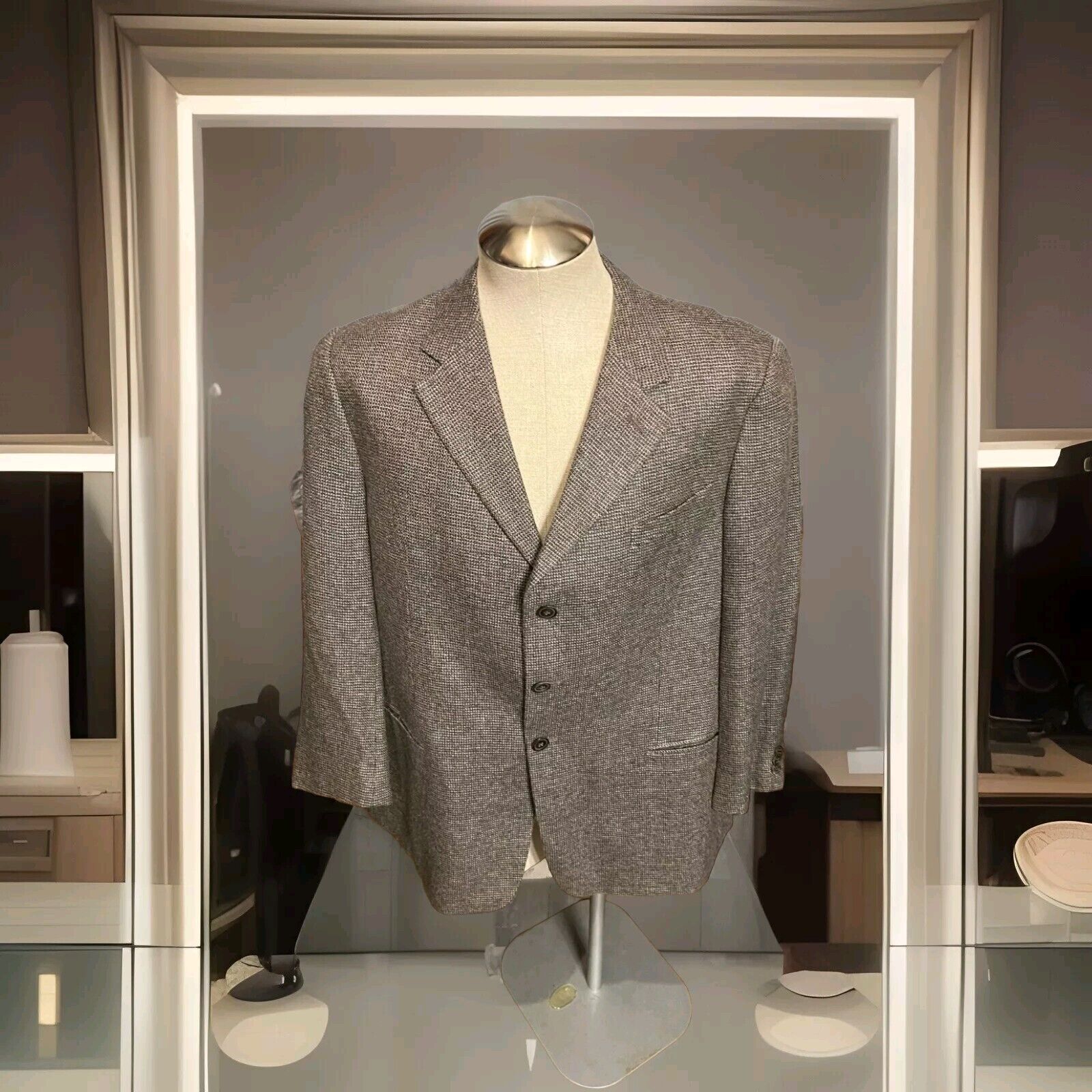 Armani Collezioni 3bt Gray Blazer 46r